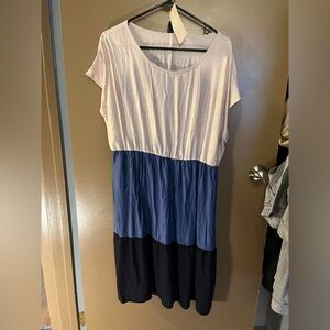 SHEIN Elegant Colorblock Midi Dress